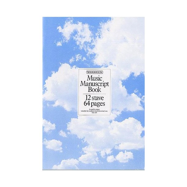 Woodstock Music Manuscript Paper: 12 Stave - 64 pages (A4 Stitched)