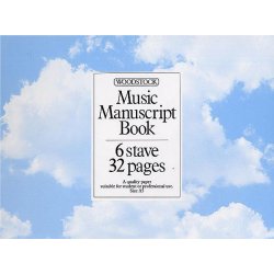 Woodstock Music Manuscript Paper: 6 Stave - 32 pages (A5L Spiral)