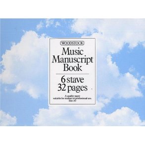 Woodstock Music Manuscript Paper: 6 Stave - 32 pages (A5L Spiral)