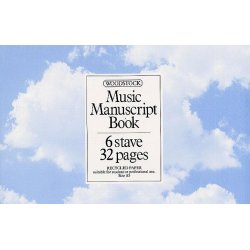 Woodstock Music Manuscript Paper: 6 Stave - 32 pages (A5L Recycled)