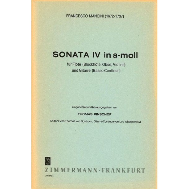 Mancini, F: Sonata Iv A Minor