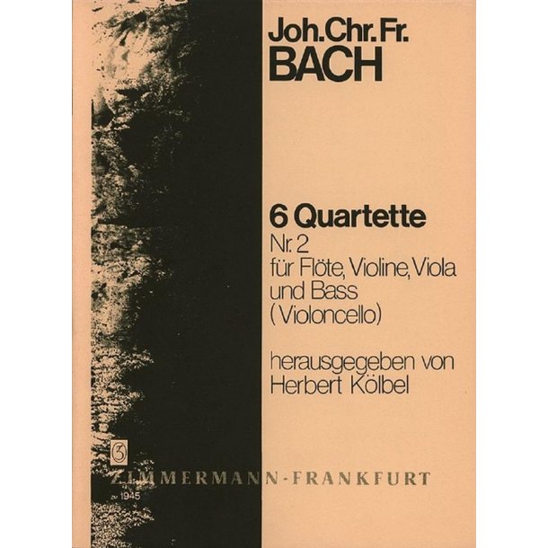 Bach, Jcf: Quartet No 2 G Major