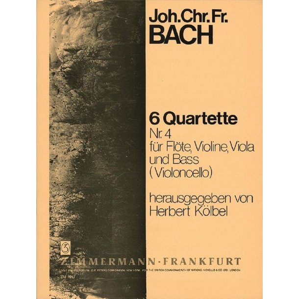 Bach, Jcf: Quartet No 4 A Major