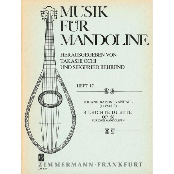 Johann Baptist Vanhal: 4 Easy Duets For 2 Mandolins Op.56