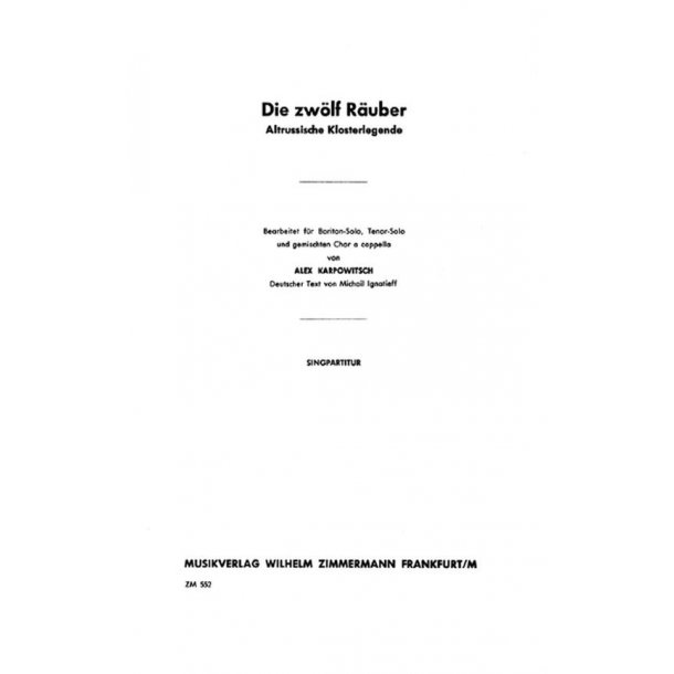 Die Zwlf Ruber Fr Gem. Chor