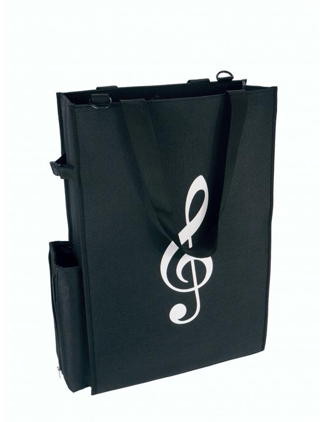 Note Shopper - taske med G nøgle tryk i sort