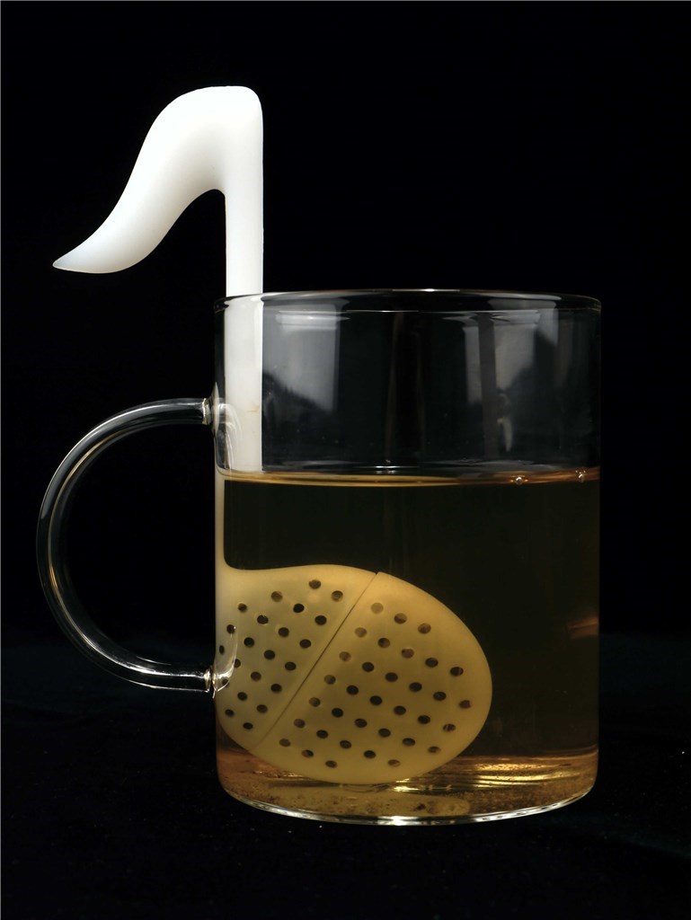 Tea Strainer Quaver : White Silicone 14 Cm H