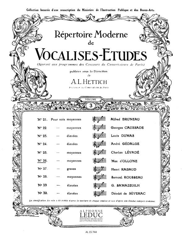 Max d' Ollone: Vocalise (med) (Voice & Piano)