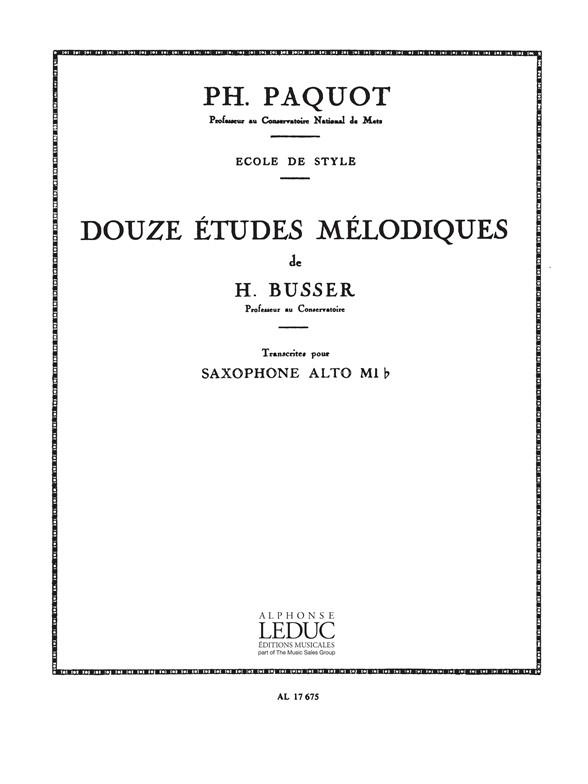 Henri Büsser: 12 Etudes mélodiques (Saxophone solo)