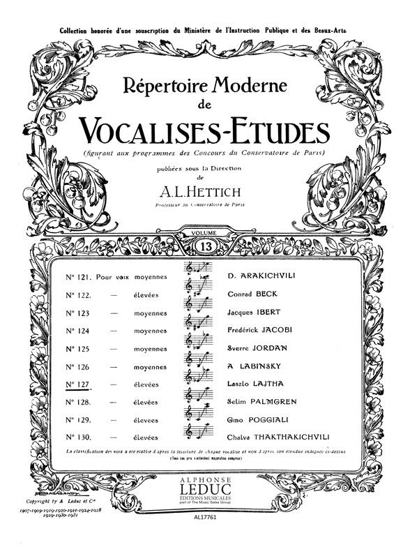 Laszlo Lajtha: Vocalise-Etude (high) (Voice & Piano)