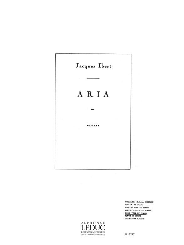 Ibert Aria 2 Part & Piano Book