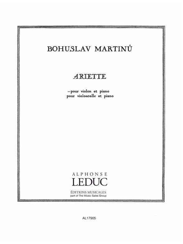 Bohuslav Martinu: Ariette H188a (Violin & Piano)