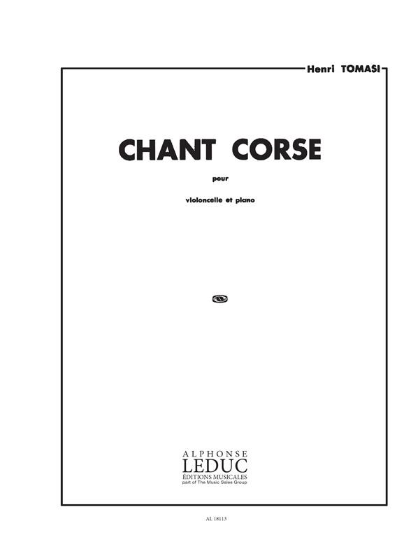 Henri Tomasi: Chant corse (Cello & Piano)