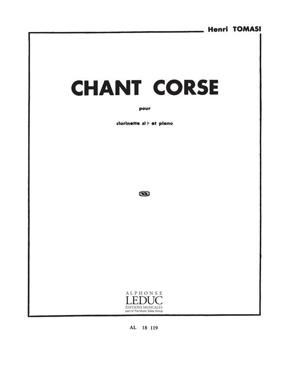 Henri Tomasi: Chant corse (Clarinet & Piano)