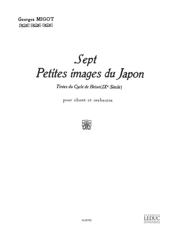 Migot Georges 7 Petites Images Du Japon In 16 Orchestra Score