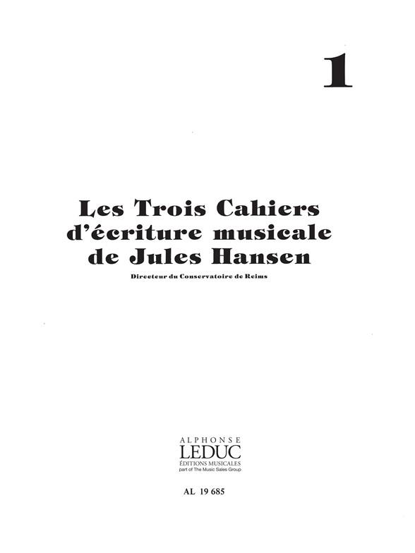 Jules Hansen: Ecriture musicale Vol.1 (Book)