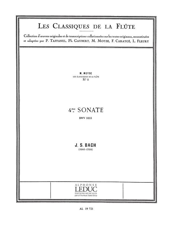 Johann Sebastian Bach: Sonata No.4, BWV1033 in C major (Classiques No.5) (Flute & Piano)