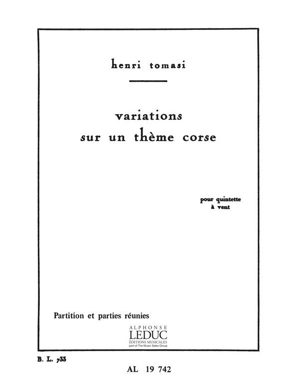 Henri Tomasi: Variations sur un Thème corse (Quintet-Wind)