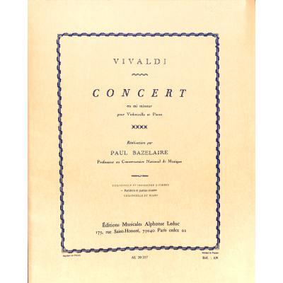 Antonio Lucio Vivaldi: Concerto in E minor (Cello & Orchestra)
