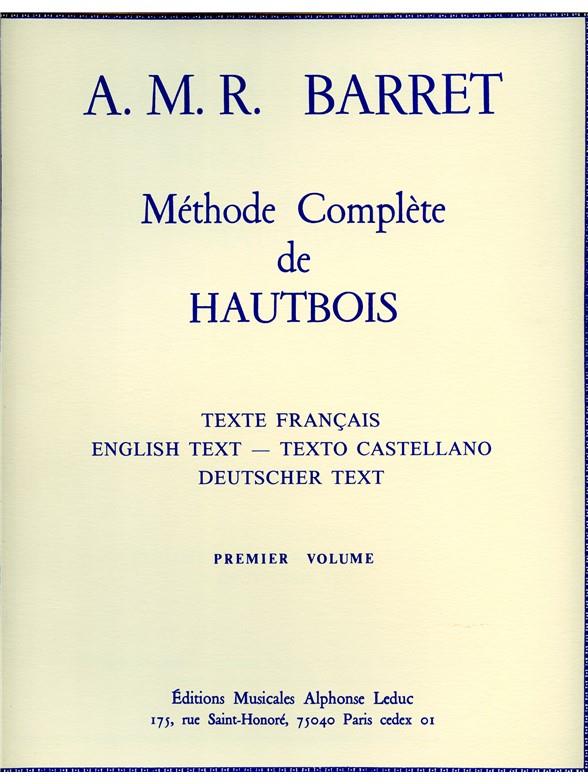A.M.R. Barret: Méthode complète Vol.1 (Oboe solo)