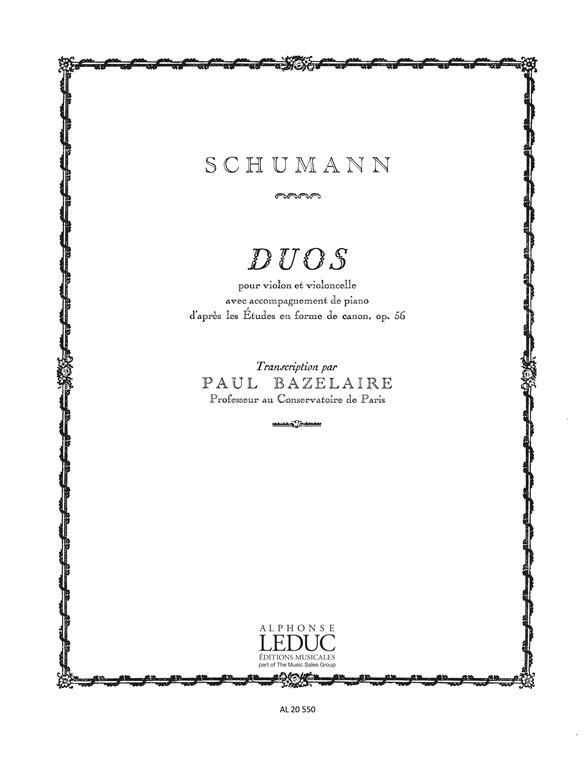 Robert Alexander Schumann: Duos d'après les Etudes en Forme de Canon (Trio - Piano)