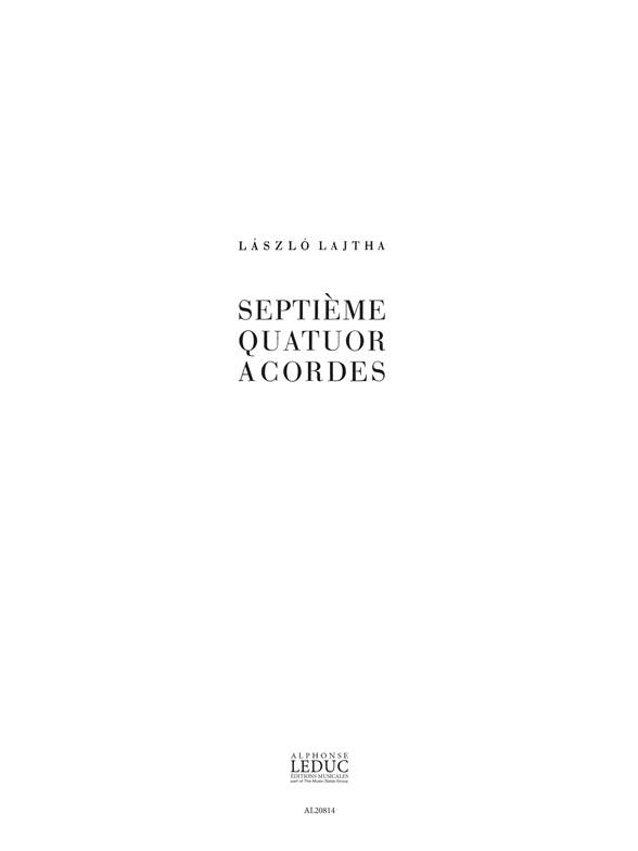 Laszlo Lajtha: Quatuor à Cordes No.7, Op.49 (Quartet-Strings)