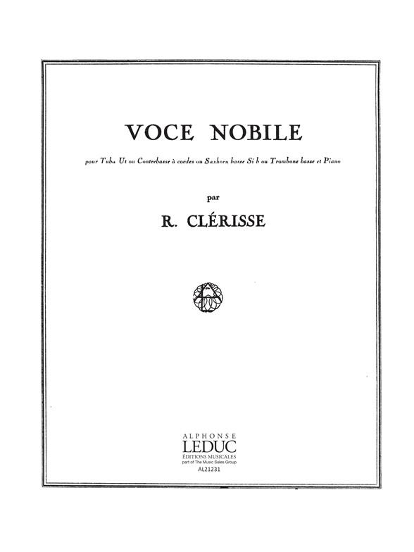 Robert Clérisse: Voce nobile (C or B flat) (Tuba & Piano)