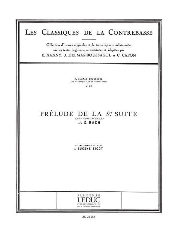 Johann Sebastian Bach: Prélude (Classiques No.43) (Double Bass & Piano)