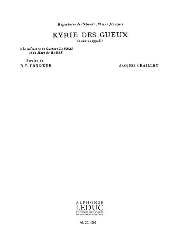 Jacques Chailley: Kyrie des Gueux (Choral-Mixed a cappella)