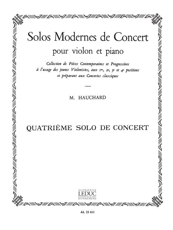 M. Hauchard: Solos modernes de Concert No.4 (1ère Position) (Violin & Piano)