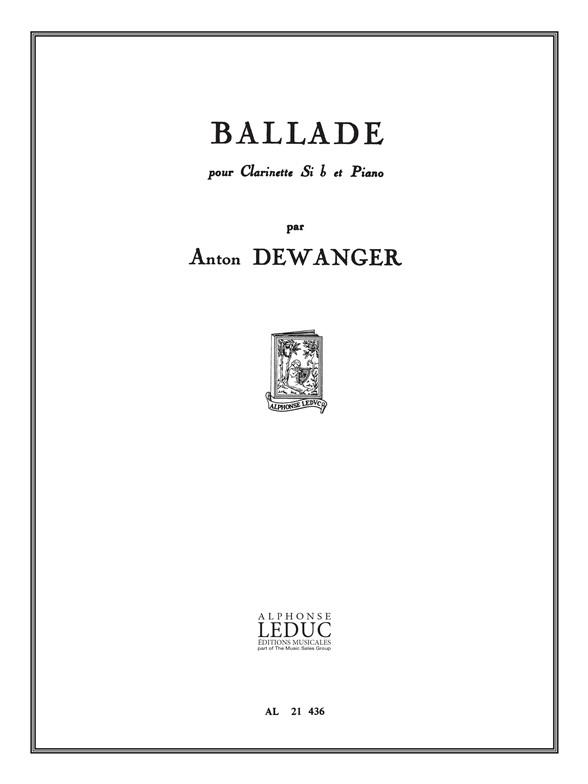 Anton Dewanger: Ballade Op.88 (Clarinet & Piano)