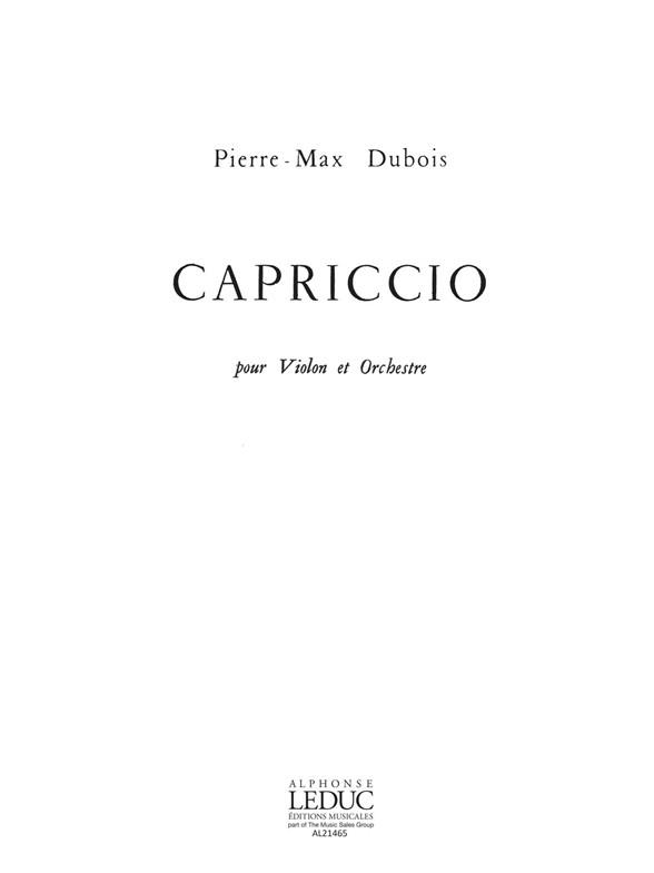 Pierre Max Dubois: Capriccio (Violin & Piano)