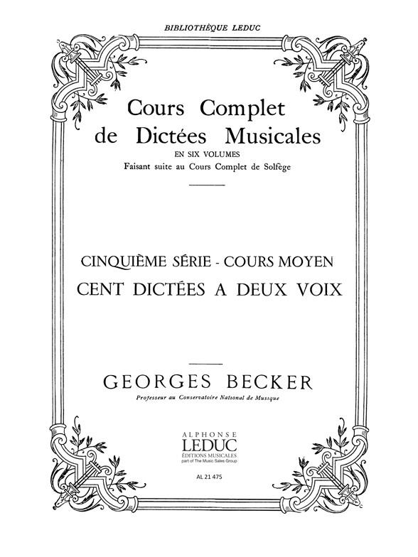 Becker Cours Complet De Dictees Bl784 Cours Moyen 5eme Serie 2vce Bk
