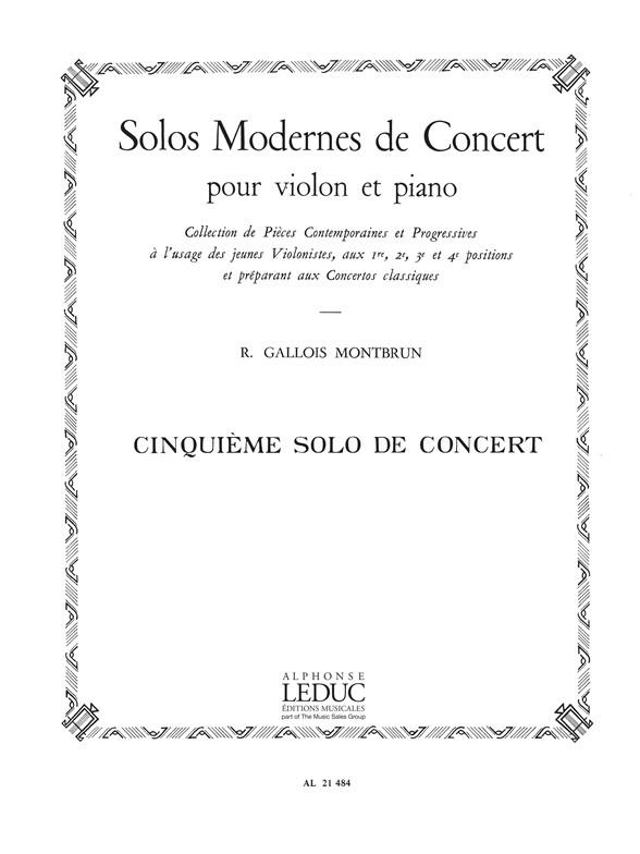 Raymond Gallois-Montbrun: Solos modernes de Concert No.5 (Violin & Piano)