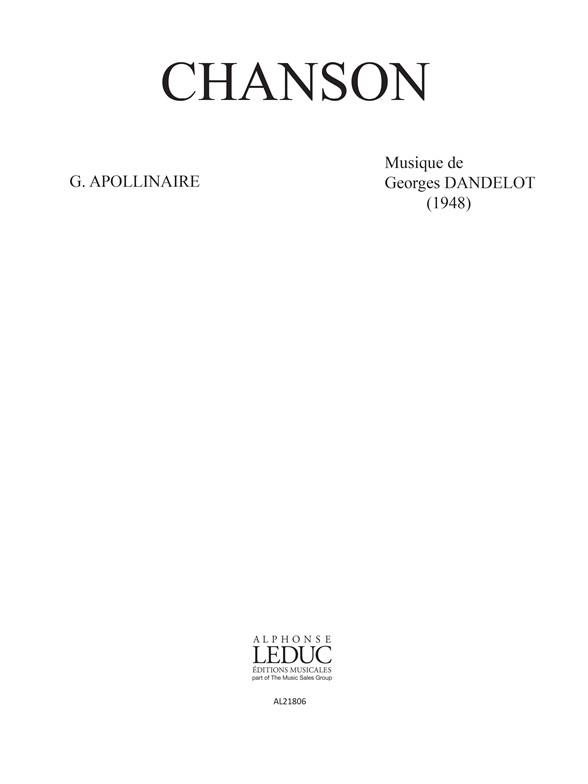 Georges Dandelot: Chanson (Choral-Mixed a cappella)