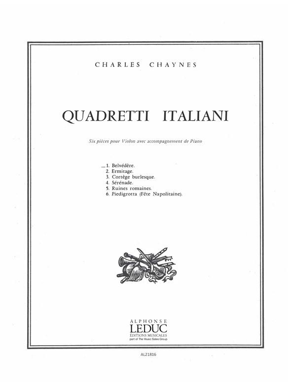 Charles Chaynes: Quadretti italiani No.1: Belvédère (Violin & Piano)