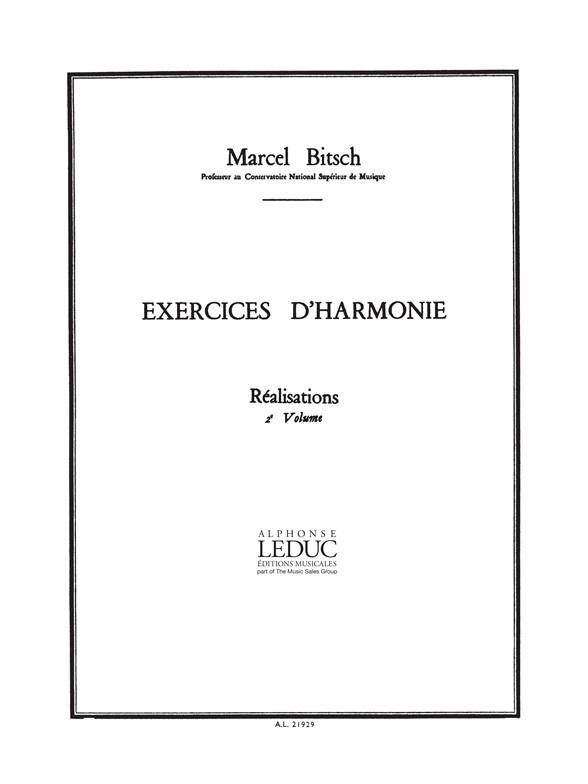 Bitsch Exercices D'harmonie Volume 2 Realisations Bl839 Book