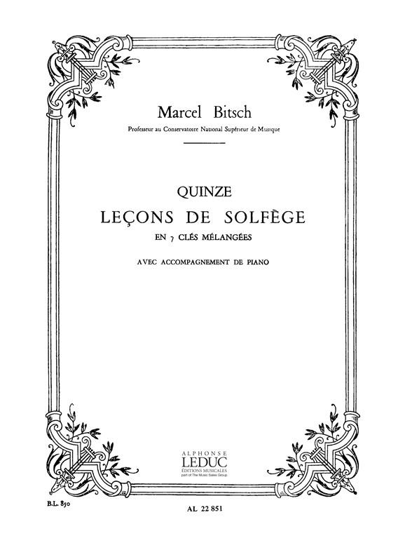 Bitsch 15 Lecons De Solfege En 7 Cles Melanges Avec Accomp Book