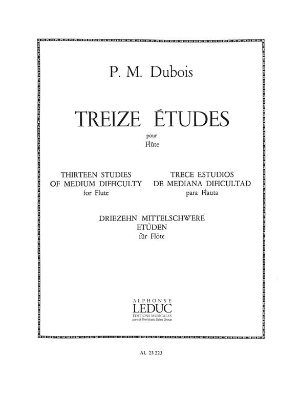 Pierre Max Dubois: 13 Etudes de moyenne Difficulté (Flute solo)