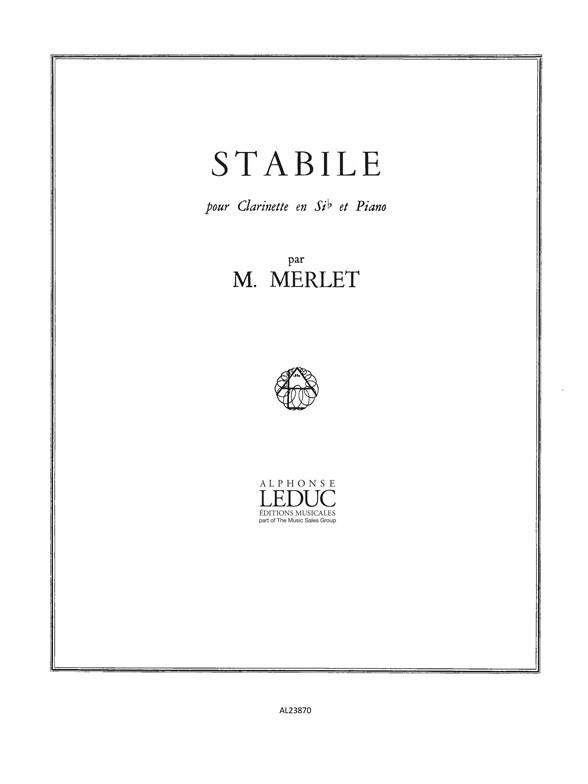 Michel Merlet: Stabile Op.13 (Clarinet & Piano)