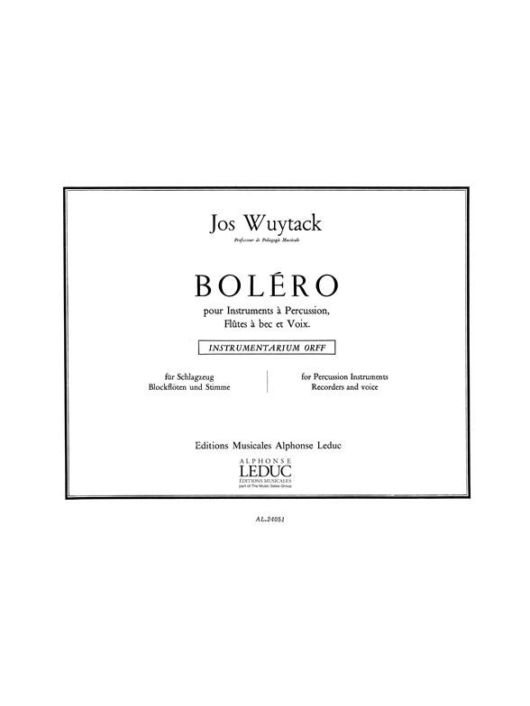 Wuytack Bolero Recorder Voice & Percussion Instrument Book
