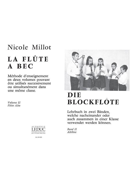Nicole Millot: La Flûte à Bec Vol.2: Alto (Recorder solo)