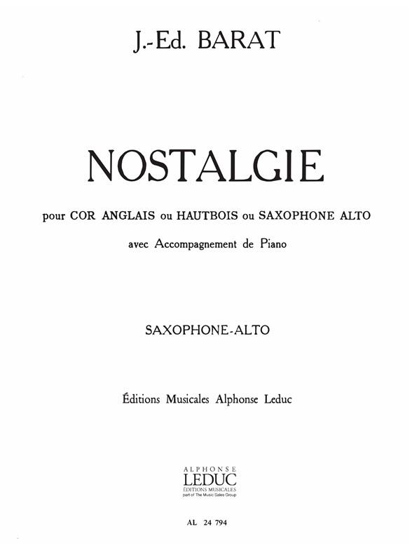 Jacques Ed. Barat: Nostalgie (Saxophone-Alto & Piano)