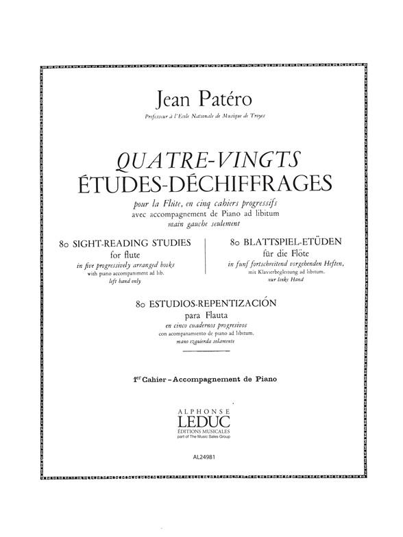 Jean Patéro: 80 Etudes de Dechiffrages Vol.1 (Flute & Piano)