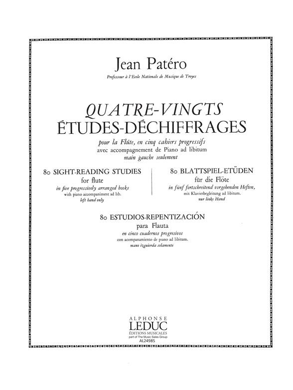 Jean Patéro: 80 Etudes de Dechiffrages Vol.3 (Flute & Piano)