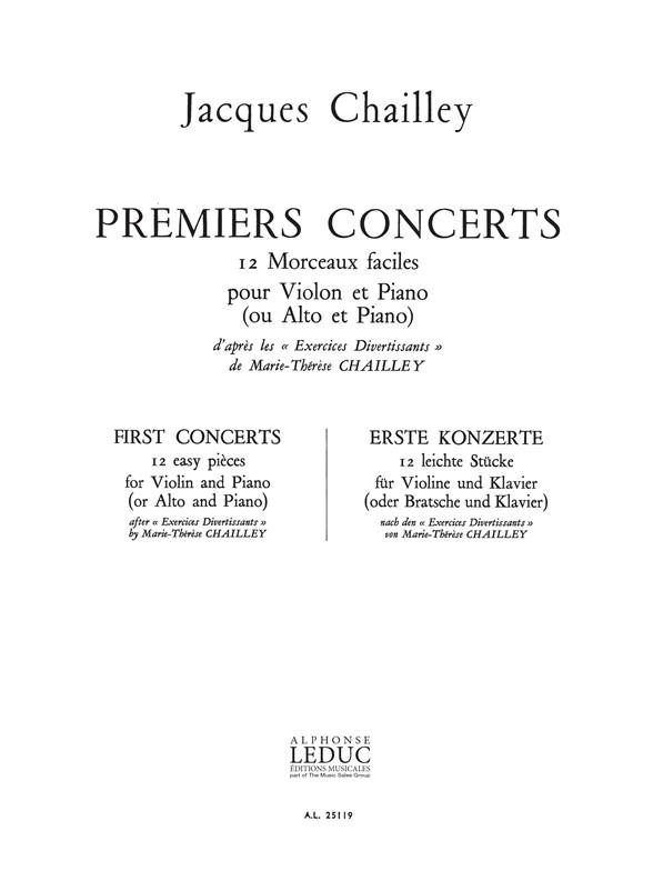 Jacques Chailley: Premiers Concerts, 12 Morceaux faciles (Violin & Piano)