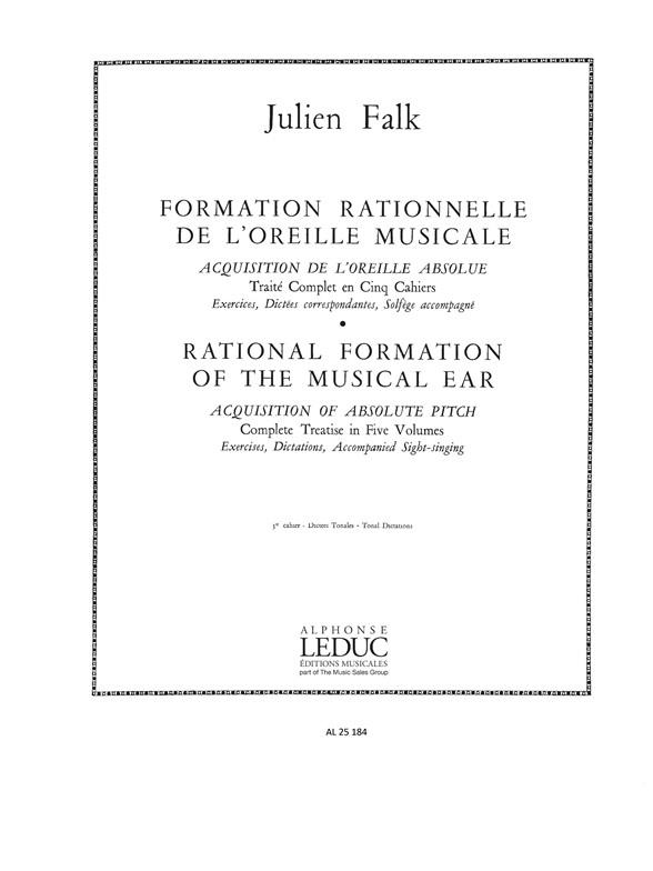 Falk Formation Rationnelle L'oreille Musicale Vol 3 Dictees Tonales Bk