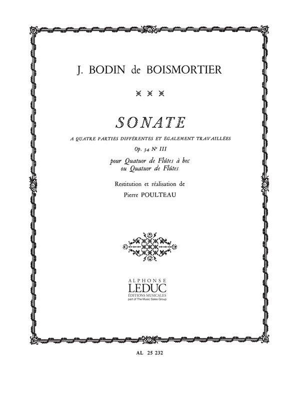 Joseph Bodin de Boismortier: Sonate Op.34, No.3 en 4 Parties... (Flutes 4)