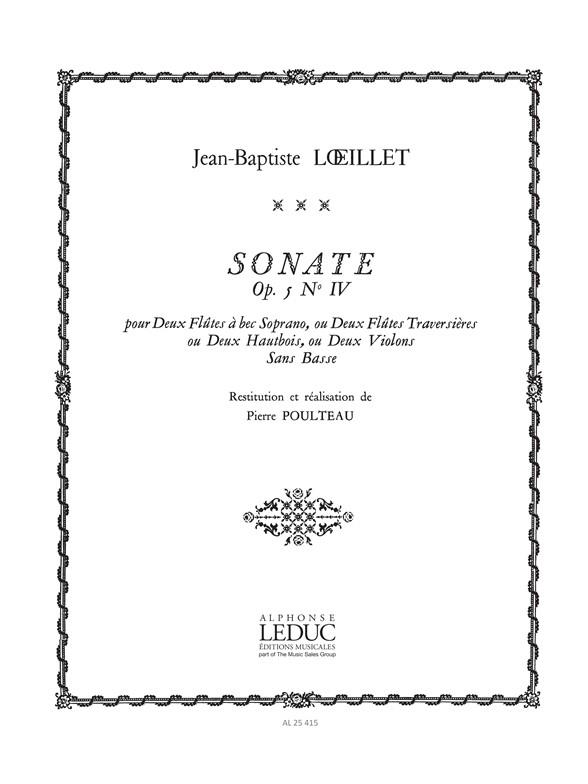 Jean-Baptiste Loeillet de Gand: Sonate Op.5, No.4 (Recorders 2)