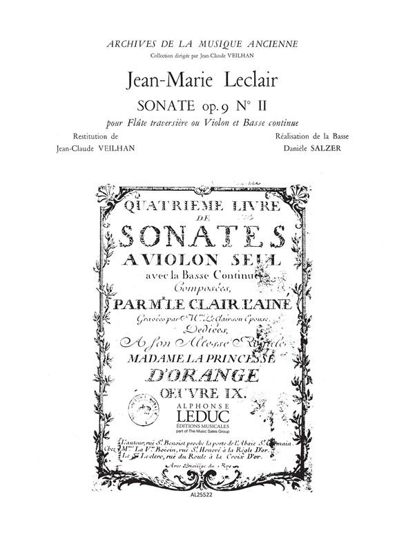 Jean-Marie Leclair: Sonate Op.9, No.2 (Violin & Continuo)